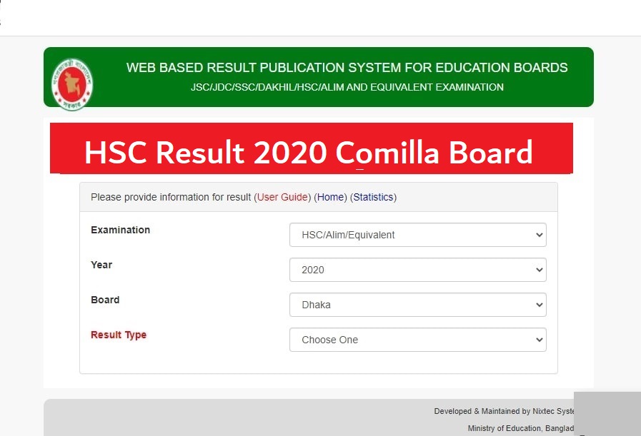 HSC Result 2020 Comilla Board